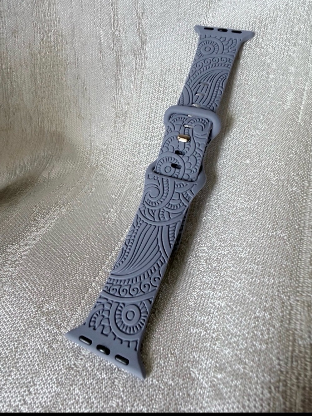 Engraved Silicone Watch Band — Slate Gray